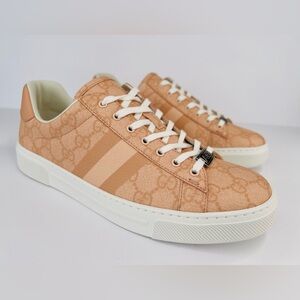 Gucci Ace Supreme Coated Canvas GG Tonal Web Pink Women Sneakers Size EU 39.5